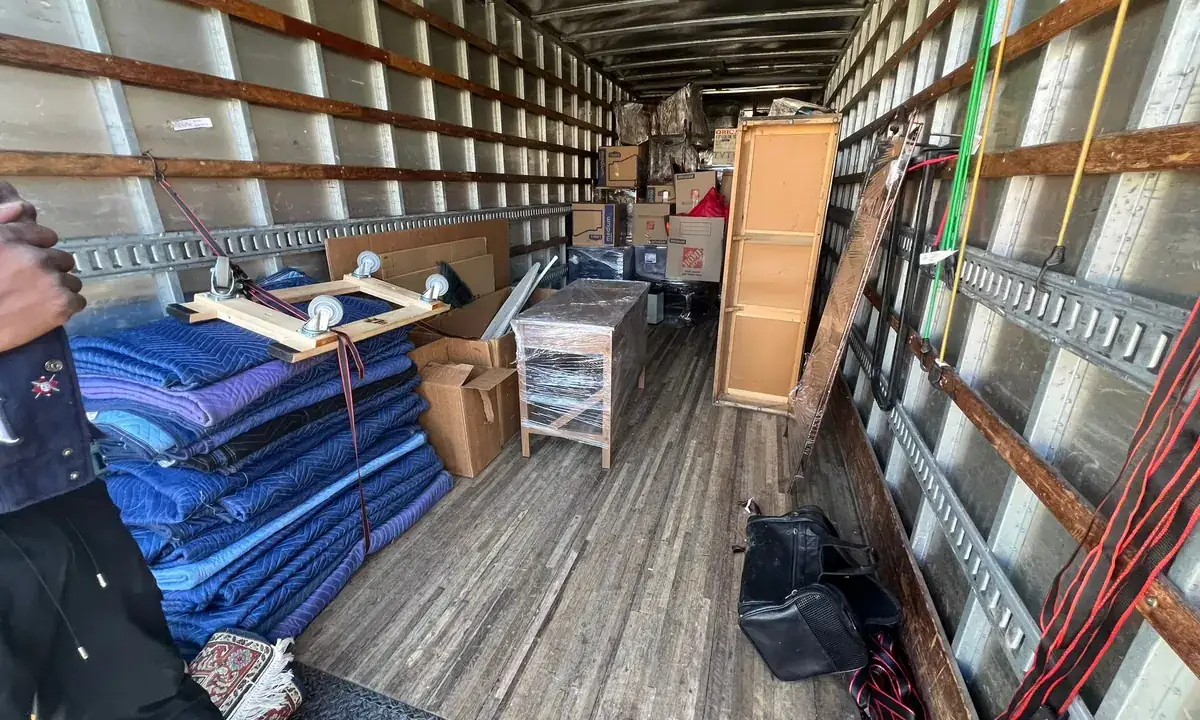 Organized Bayou Movers truck prepared for a move in Bunker Hill Village, Texas