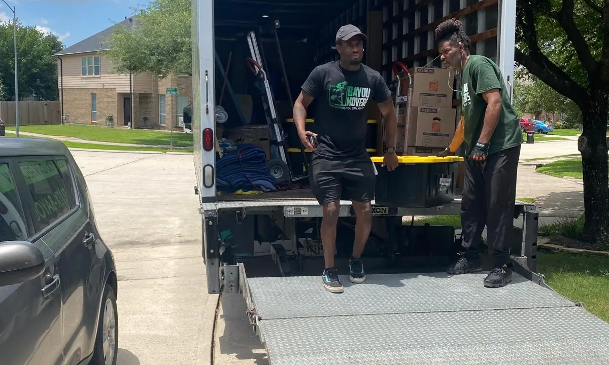 Bayou Movers crew and liftgate loading service available in Humble, Texas